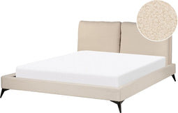 MELLE - Tweepersoonsbed - Beige - 160 x 200 cm - Bouclé
