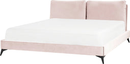 MELLE - Tweepersoonsbed - Roze - 180 x 200 cm - Fluweel