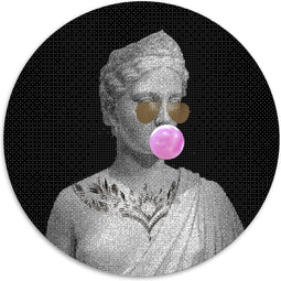 Melli Mello - Bubblegum Baby - Wall Circle - Ø50 - Muurcirkel - Wanddecoratie - Dibond - Voor Binnen & Buiten - Woonaccessoire - Kunst - Schilderij