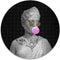 Melli Mello - Bubblegum Baby - Wall Circle - Ø50 - Muurcirkel - Wanddecoratie - Dibond - Voor Binnen & Buiten - Woonaccessoire - Kunst - Schilderij