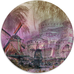 Melli Mello - City Blend - Muurcirkel - Ø 100 - Wallcirkel - Wanddecoratie - Dibond - Woonaccessoire - Kunst - Schilderij