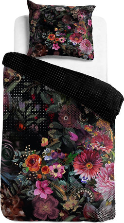 Melli Mello - Dekbedovertrek - Rock & Rose - Eenpersoons - 140x200/220cm + 1 kussensloop 60x70cm - Gebloemd - Bloemen - Luxe - 100% katoen satijn