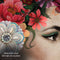 Melli Mello - Head Full of Flowers - Wall Circle - Ø 70 - Muurcirkel - Wanddecoratie - Dibond - Voor Binnen & Buiten - Woonaccessoire - Kunst - Schilderij