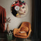Melli Mello - Head Full of Flowers - Wall Circle - Ø 70 - Muurcirkel - Wanddecoratie - Dibond - Voor Binnen & Buiten - Woonaccessoire - Kunst - Schilderij