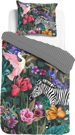 Melli Mello - Jungle Fever - Dekbedovertrek - Eenpersoons - 140x200/220cm + 1 kussensloop 60x70cm - Luxe - 100% katoen satijn