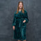 Melli Mello Love Story - Badjas - Ochtendjas - Unisex - Maat S/M - Petrol - Zacht - Velvet