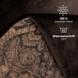 Melli Mello Luxe Plaid 130x170cm - Printed- Luxe Fleecedeken: Plaid voor Stijlvolle Decoratie- Flanel Fleece Plaid voor Bank, Bed en Decoratie - Extra Zacht en Comfortabel - Paisley World