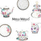 Melli Mello Luxe Theepot en Theemok 2-in-1 - incl Schoteltje - Porselein - 600ml - High Tea Set - Tea for One - 14x15x15cm