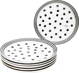 Melli Mello - Nora Dots Gebaksbordjes Set | Ø 15,5cm | Geschikt voor 6 Personen | Kleurrijke Stippen op Duurzaam Porselein