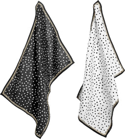 Melli Mello - Nora Dots - Theedoeken - 2 stuks - Zwart - Wit - Stippen