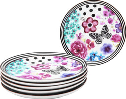 Melli Mello - Nora Flowers Gebaksbordjes Set | Geschikt voor 6 Personen | Ø 15,5cm | Kleurrijke bloemen op Duurzaam Porselein
