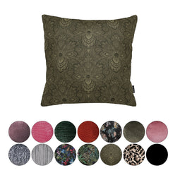 Melli Mello Paisley World - Sierkussen - 45x45cm - Diep Bruin - Velvet - inclusief binnen kussen - met print
