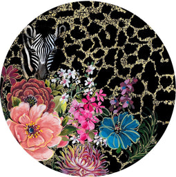 Melli Mello - Zebra - Wall Circle - Ø70 cm - Muurcirkel - Wanddecoratie - Dibond - Voor Binnen & Buiten - Woonaccessoire - Kunst - Schilderij