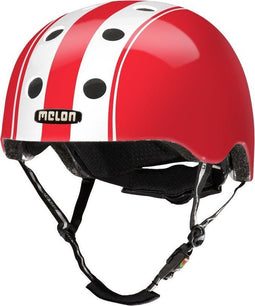 Melon helm Double White Red XL-2XL (58-63cm) wit/rood