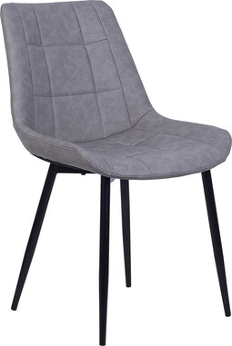 MELROSE - Eetkamerstoel - Grijs - Kunstleer