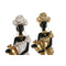 Decoratieve figuren Home ESPRIT Wit Zwart Gouden Afrikaanse 10 x 7 x 31 cm (2 Stuks)