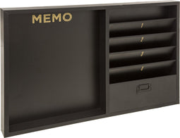 Memo bord met opbergruimte - Krijtbord - 72 x 48 cm - Om op te hangen
