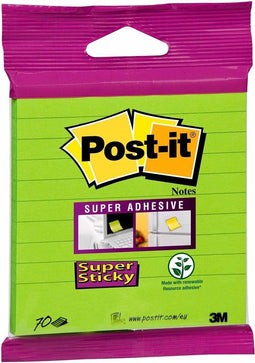 Memoblok 3m post-it 101x101 ss groen met lijn