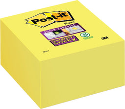 Memoblok 3M Post-it 2028 Super Sticky 76x76mm kubus neon geel | 12 stuks