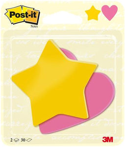 Memoblok 3m post-it 2030-sh ster en hart | 16 stuks