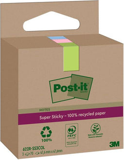 Memoblok 3m post-it 622 rss3col 47.6x47.6mm ass.kl | 12 stuks