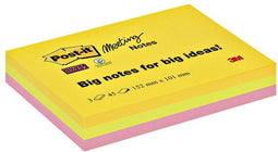 Memoblok 3M Post-it 6445 Super Sticky 152x101mm assorti