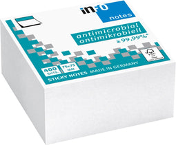 Memoblok info notes antimicrob 75x75mm 400v wit | 12 stuks