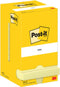 Memoblok post-it 654 76x76mm geel | 12 stuks