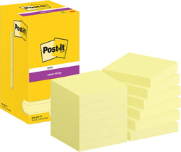 Memoblok post-it 654 super sticky 76x76mm geel | 12 stuks