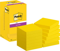Memoblok post-it 654 super sticky 76x76mm geel