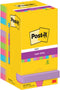 Memoblok post-it 654 super sticky 76x76mm rainbow | 12 stuks