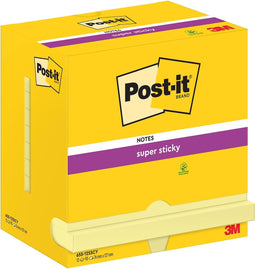 Memoblok post-it 655 super sticky 76x127mm geel
