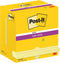 Memoblok post-it 655 super sticky 76x127mm geel