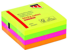 Memoblok Quantore 76x76mm neon kleuren assorti 4 kleuren | 60 stuks