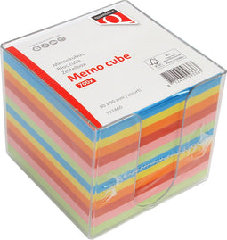 Memokubus Quantore 90x90mm transparant assorti | 12 stuks