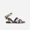 Bronx New-skyler - Platte sandalen - Hair-on leer en raffia - Bruin