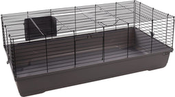 Flamingo Mobi - Hamsterkooi - Ruime binnenkooi met hooiruif - Grijs & Zwart - 117,5x58x42,5 cm