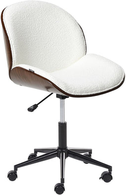 MENESHA - Bureaustoel - Donkerhout/Wit - Polyester