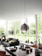 MEO Pavia Hanglamp - Eetkamer & Woonkamer Lamp - Glazen kap - Sfeervolle Verlichting - Zilver