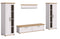 Furnilux Verona - Wandkast Systeem 4 Delen - 2 Vitrinekasten en TV-kast - Wit met eiken decor