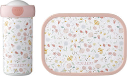 Mepal lunchset Campus – Broodtrommel en Drinkbeker voor kinderen – Bento box – Schoolbeker – Flowers & Butterflies