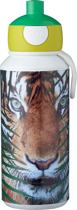 Mepal pop-up drinkfles Campus - 400 ml – Sluit goed af – Drinkbeker voor kinderen – Animal Planet Tijger