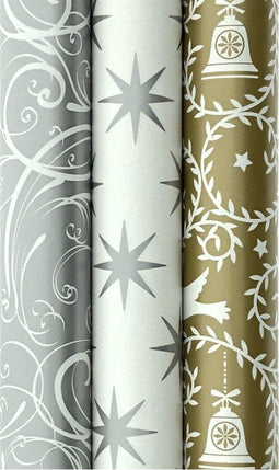 Benza Cadeaupapier - Assortiment kerst - 3 rollen 200 x 70 cm - Multikleur (3 stuks)