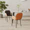 vidaXL - Eetkamerstoelen - 2 - st - stof - en - kunstleer - bruin