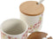 Suikerpot Home ESPRIT Wit Roze Lila Bamboe Dolomite 7,5 x 7,5 x 7,5 cm (2 Stuks)