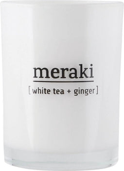 Meraki - Geurkaars White tea & Ginger wit groot