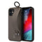 Mercedes - Leren Backcover hoes met Handstrap - iPhone 12 Mini - Bruin + Lunso Tempered Glass