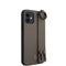 Mercedes - Leren Backcover hoes met Handstrap - iPhone 12 Mini - Bruin + Lunso Tempered Glass