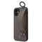 Mercedes - Leren Backcover hoes met Handstrap - iPhone 12 Mini - Bruin + Lunso Tempered Glass