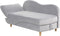 MERI II - Chaise longue opberg - Lichtgrijs - Linkerzijde - Fluweel